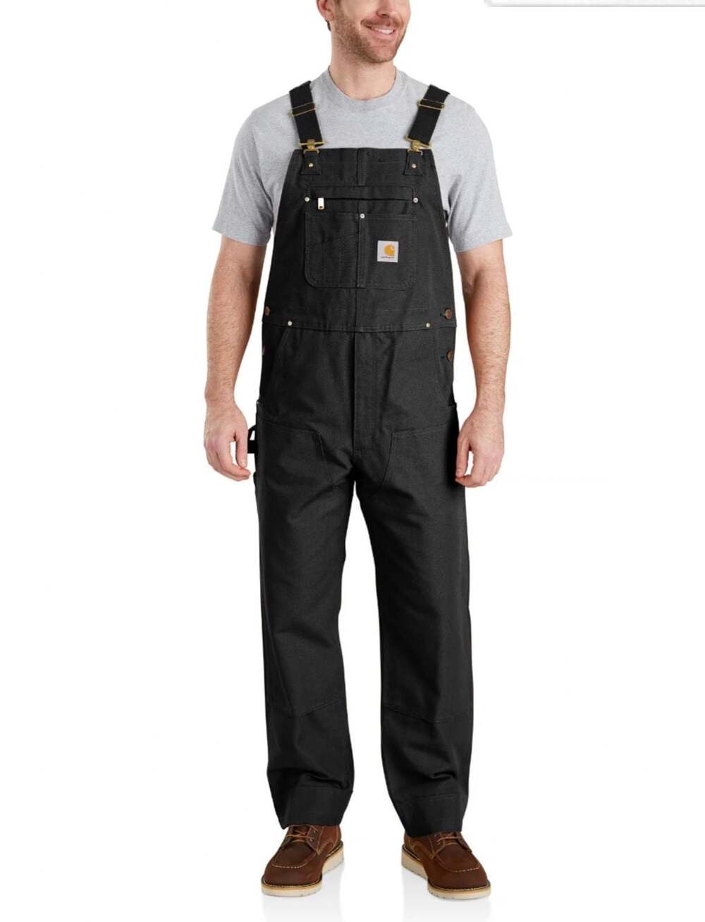 Carhartt R01-M Relaxed Fit Duck Bib Overalls Black 34x32